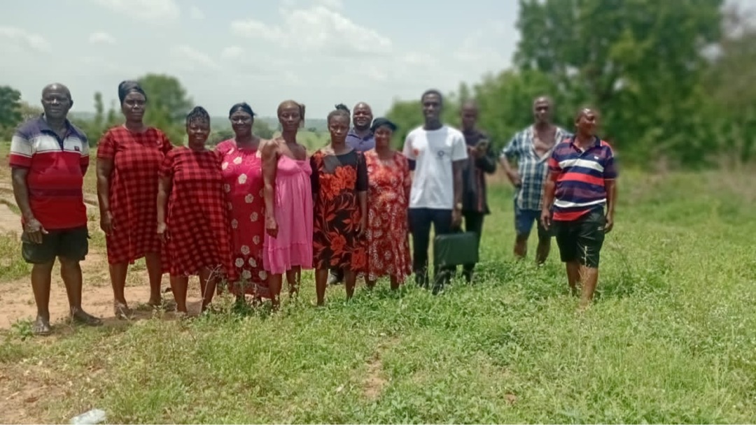 Agri-Life team with smallholder farmers at Jura-Nkwanta, Ghana