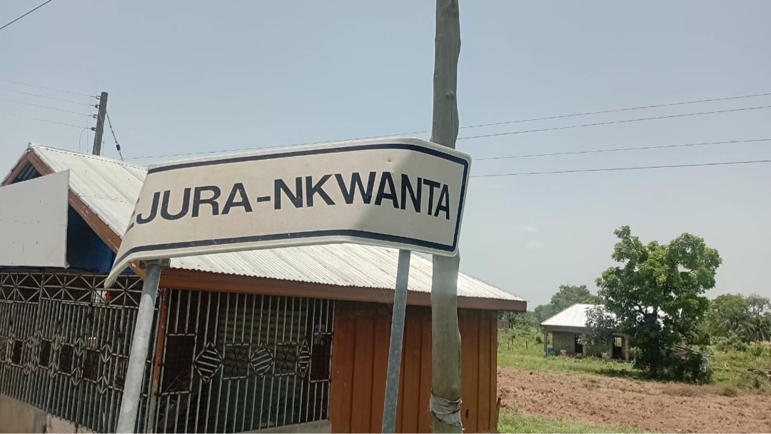 Jura-Nkwanta town sign in Ghana